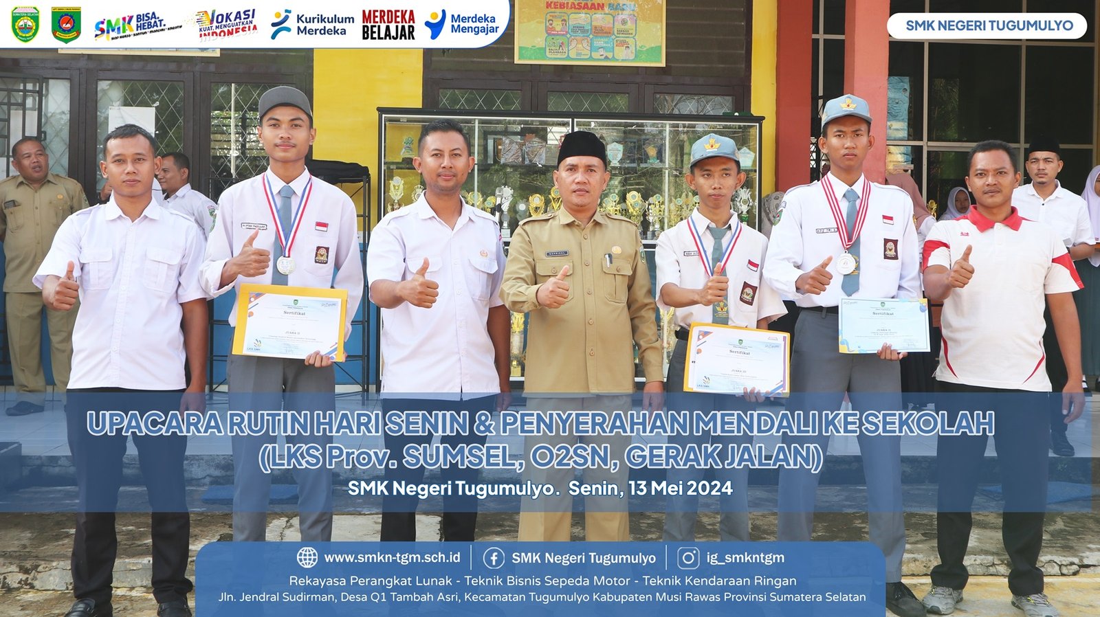 SMK Negeri Tugumulyo menyabet 3 juara dalam LKS dan O2SN Tahun 2024 Tingkat Provinsi Sumatera Selatan 